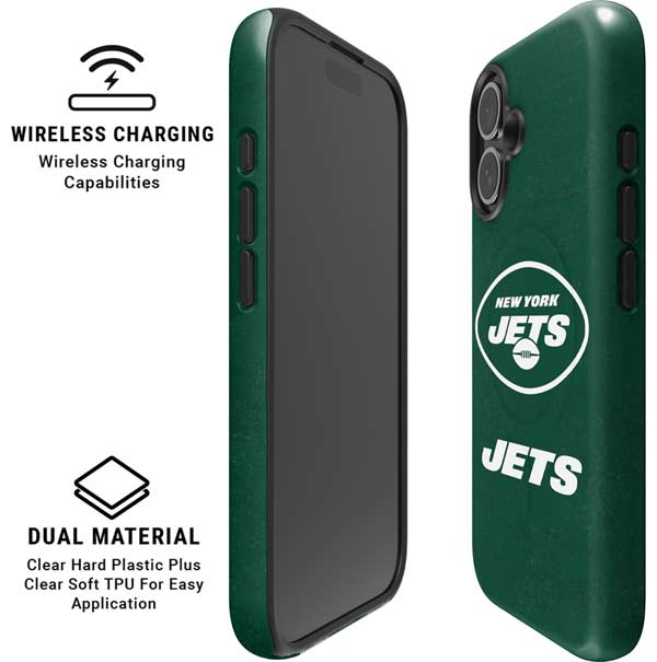 NFL New York Jets Distressed iPhone 16 Magsafe Impact Case