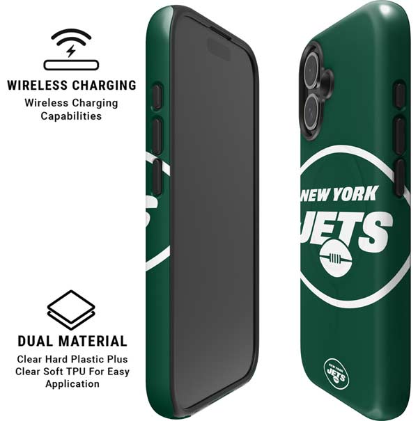 NFL New York Jets Large Logo iPhone 16 Plus Magsafe Impact Case