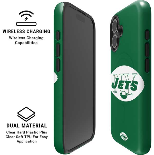 NFL New York Jets Retro Logo iPhone 16 Magsafe Impact Case