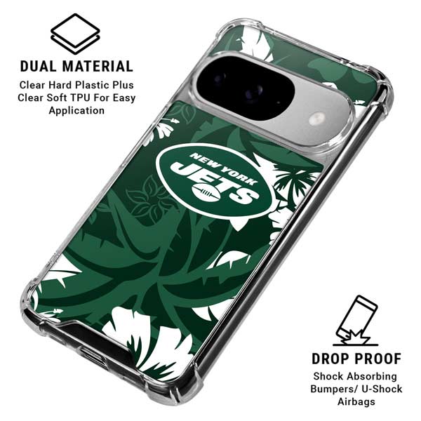 NFL New York Jets Tropical Print Google Pixel 10 Clear Case