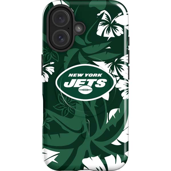 NFL New York Jets Tropical Print iPhone 16 Magsafe Impact Case