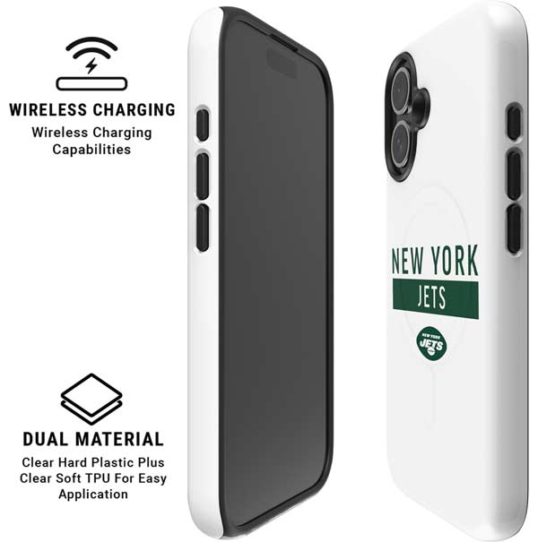 NFL New York Jets White Performance Series iPhone 16 Plus Magsafe Impact Case