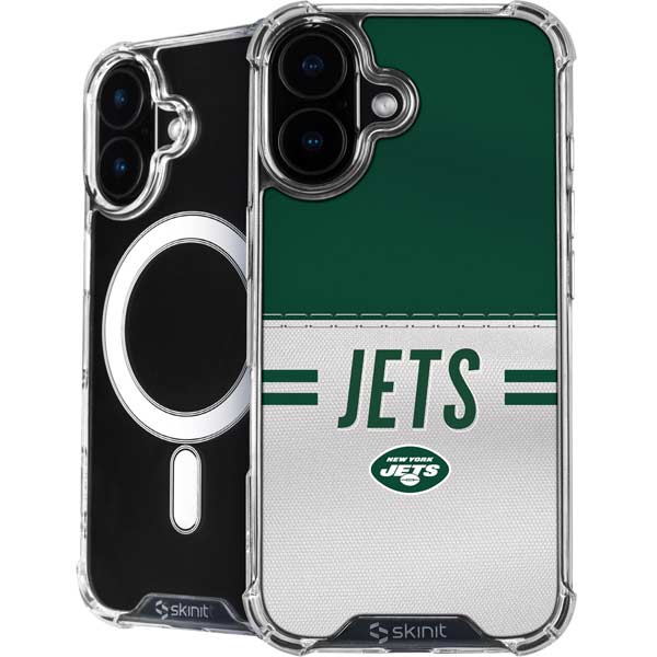 NFL New York Jets White Striped iPhone 17 MagSafe Case