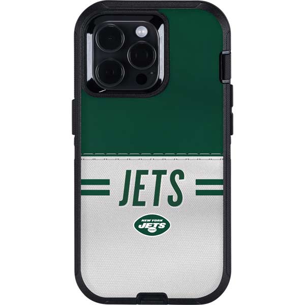 NFL New York Jets White Striped Otterbox Defender iPhone Skin