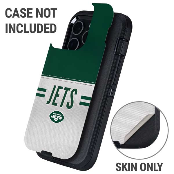 NFL New York Jets White Striped Otterbox Defender iPhone Skin
