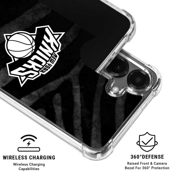 NBA New York Knicks Black Animal Print Galaxy S26 Clear Case