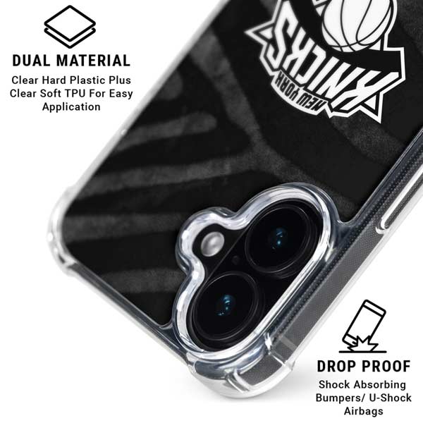 NBA New York Knicks Black Animal Print iPhone 17 Clear Case