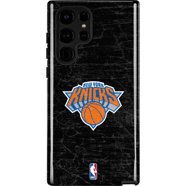 NBA New York Knicks Black Secondary Logo Galaxy Cases