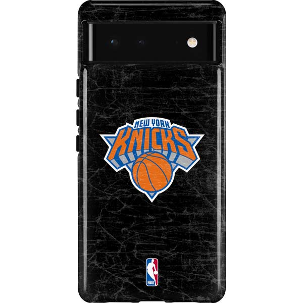 NBA New York Knicks Black Secondary Logo Pixel Cases
