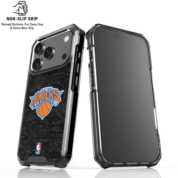 NBA New York Knicks Black Secondary Logo iPhone 17 Pro Clear Case