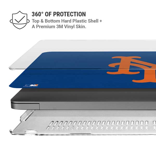 MLB New York Mets - Solid Distressed MacBook Pro 14in (2021-24) Case plus Skin