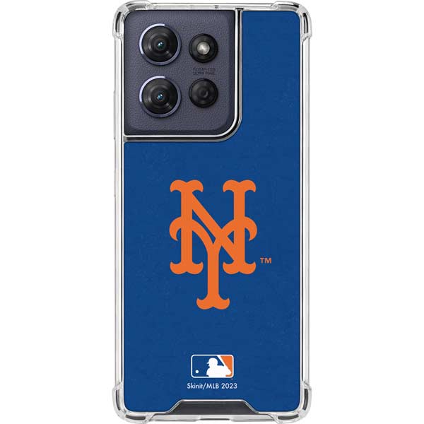 MLB New York Mets - Solid Distressed Moto G Play 5G (2025) Clear Case