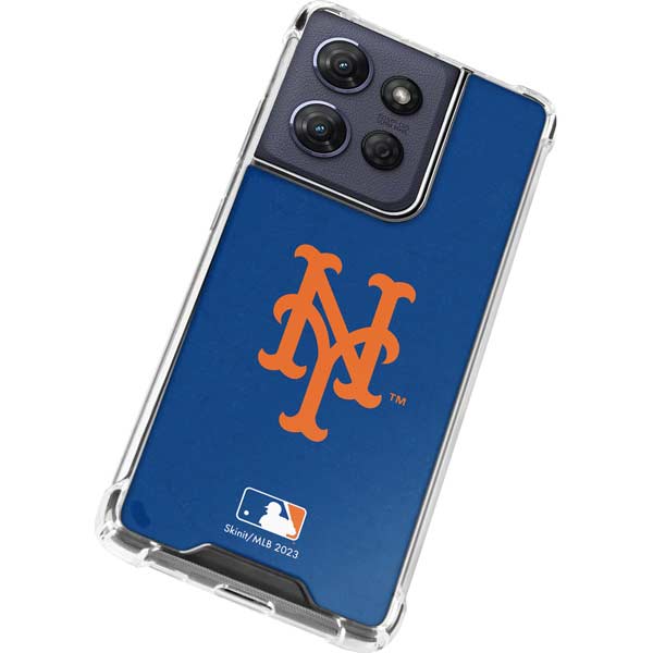 MLB New York Mets - Solid Distressed Moto G Play 5G (2025) Clear Case