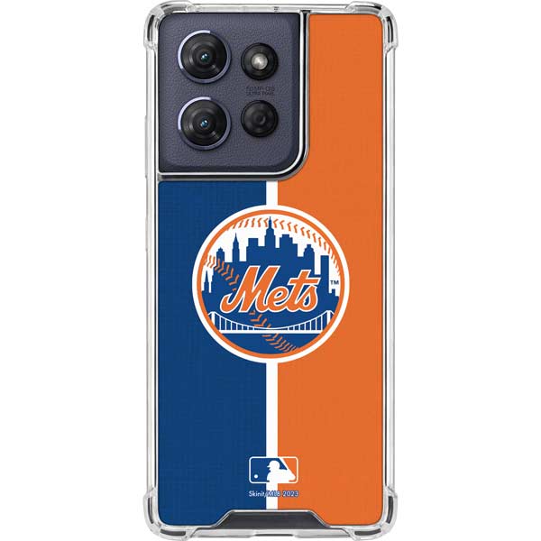 MLB New York Mets Split Moto G Play 5G (2025) Clear Case