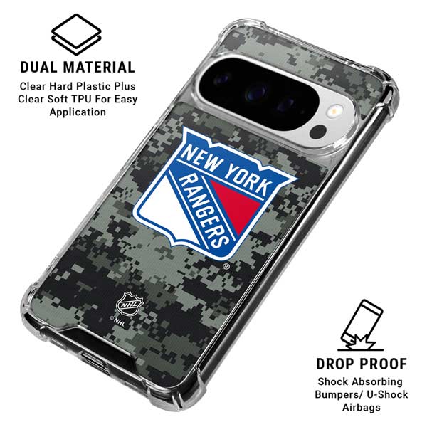 NHL New York Rangers Camo Google Pixel 10 Pro XL Clear Case