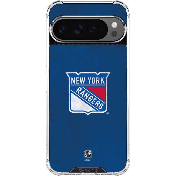 NHL New York Rangers Distressed Google Pixel 10 Pro Clear Case