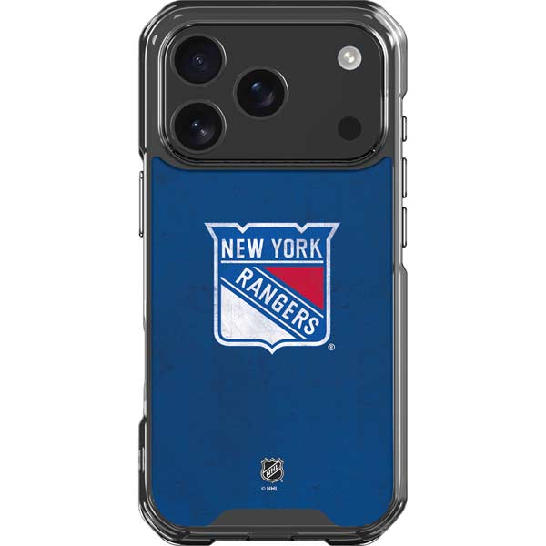 NHL New York Rangers Distressed iPhone 17 Pro Clear Case
