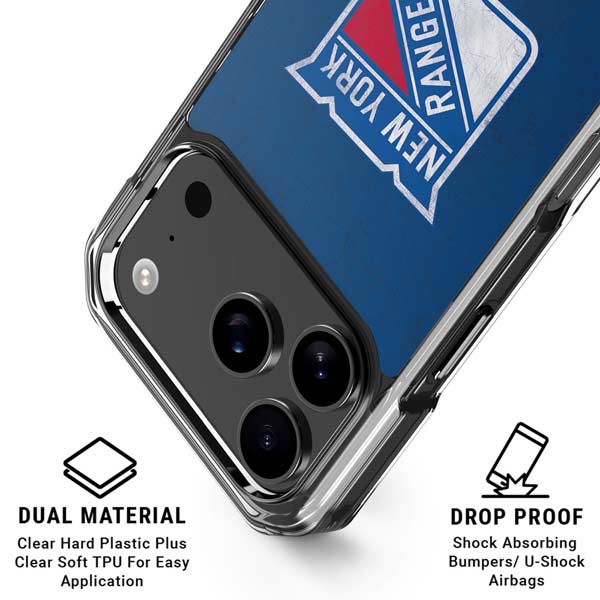 NHL New York Rangers Distressed iPhone 17 Pro Max MagSafe Case