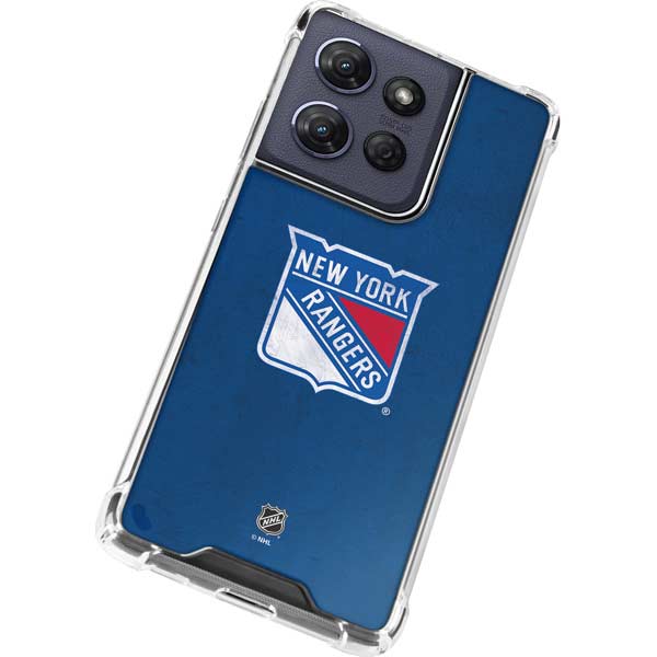 NHL New York Rangers Distressed Moto G 5G (2025) Clear Case