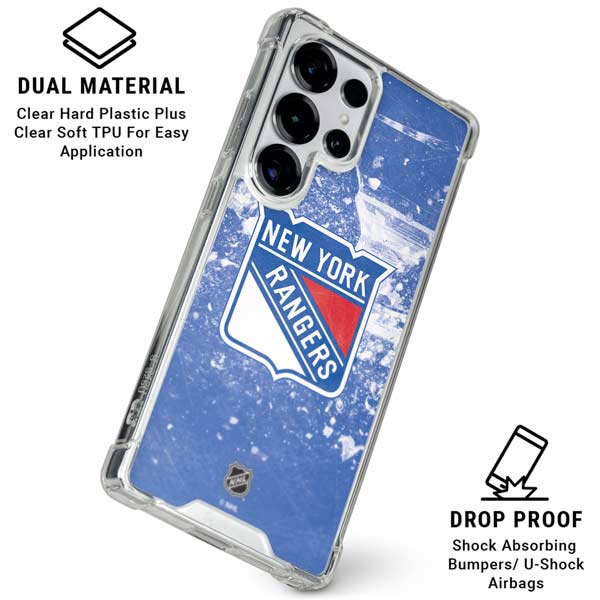 NHL New York Rangers Frozen Galaxy S25 Ultra Clear Case