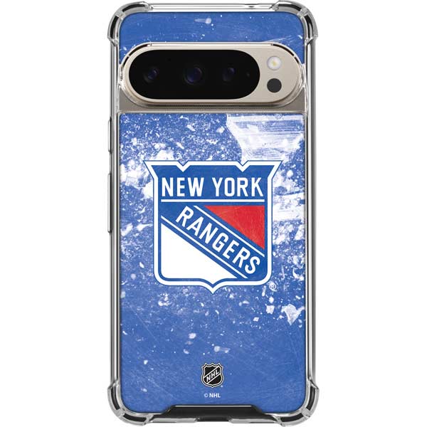 NHL New York Rangers Frozen Pixel 9 Pro XL Clear Case