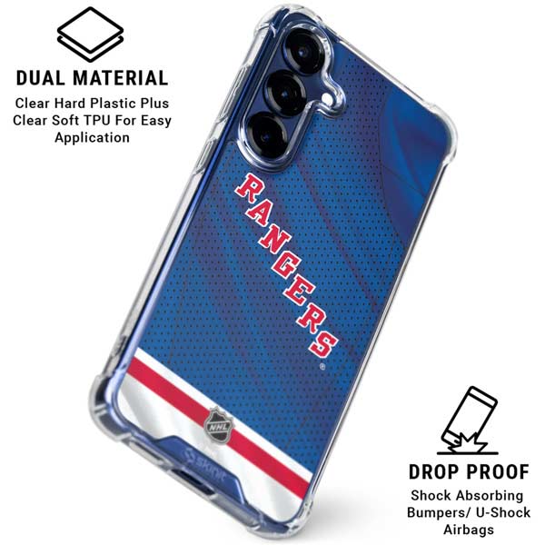NHL New York Rangers Home Jersey Galaxy S25 Plus Clear Case