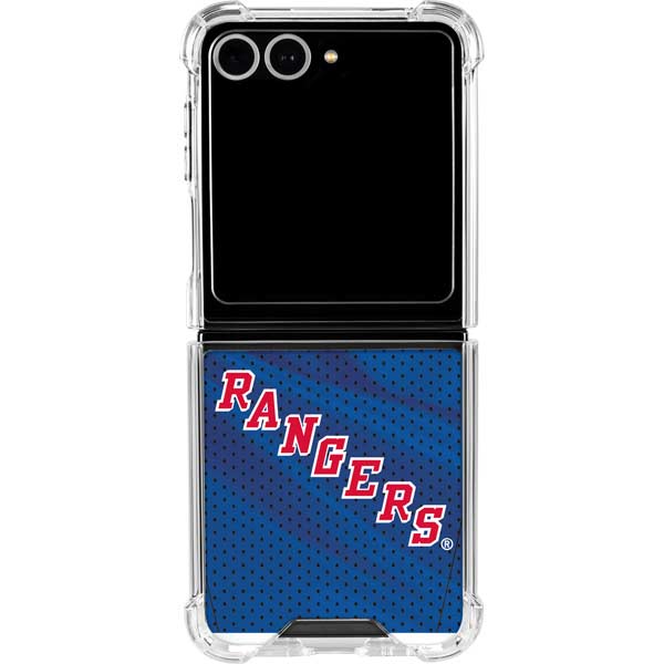 NHL New York Rangers Home Jersey Galaxy Z Flip7 Clear Case