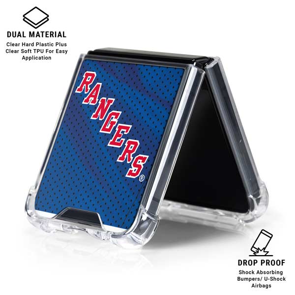 NHL New York Rangers Home Jersey Galaxy Z Flip7 Clear Case