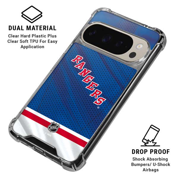 NHL New York Rangers Home Jersey Pixel 9 Pro XL Clear Case