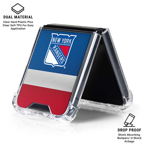 NHL New York Rangers Jersey Galaxy Z Flip7 Clear Case