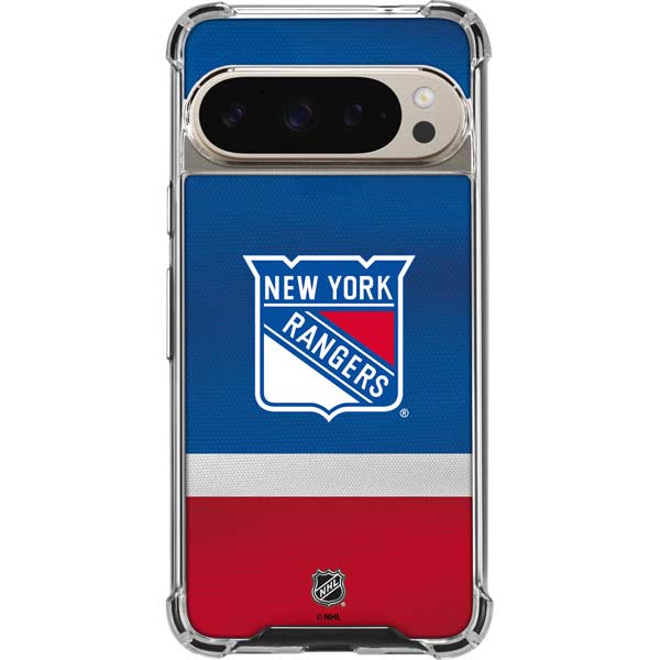 NHL New York Rangers Jersey Pixel 9 Pro XL Clear Case