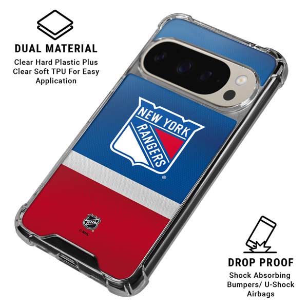 NHL New York Rangers Jersey Pixel 9 Pro XL Clear Case