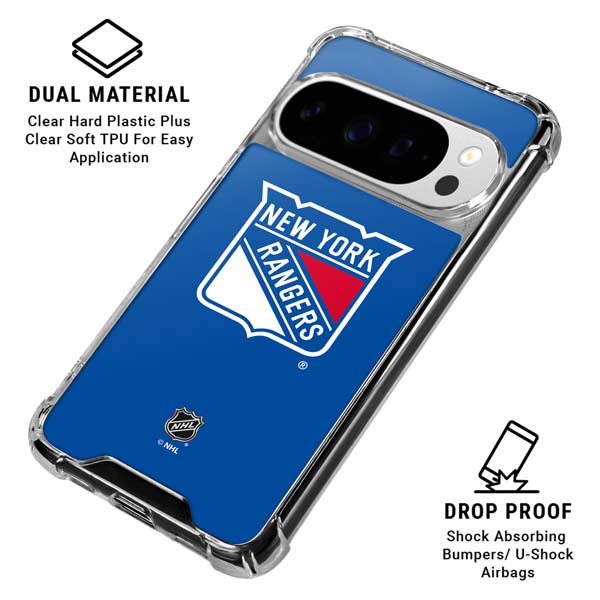 NHL New York Rangers Solid Background Google Pixel 10 Pro Clear Case