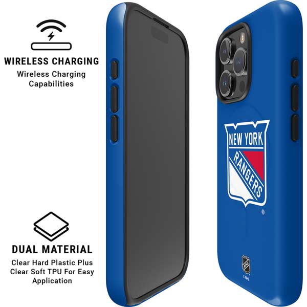 NHL New York Rangers Solid Background iPhone 16 Pro Magsafe Impact Case