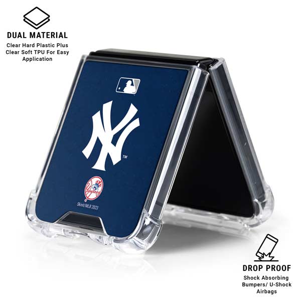 MLB New York Yankees - Solid Distressed Galaxy Z Flip7 Clear Case