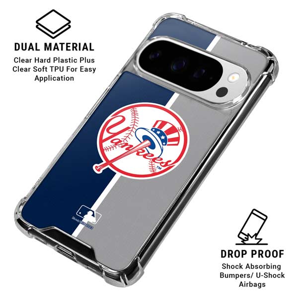 MLB New York Yankees Split Google Pixel 10 Pro XL Clear Case
