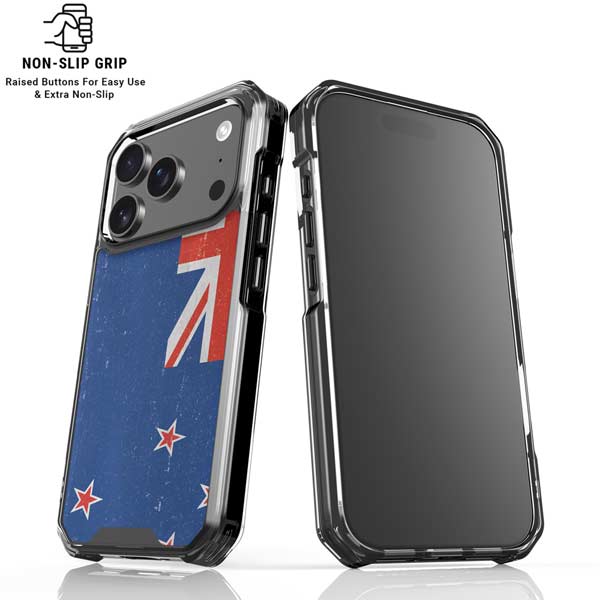 New Zealand Flag Distressed iPhone 17 Pro Clear Case