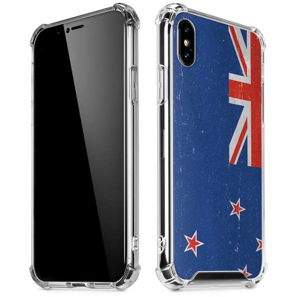 New Zealand Flag Distressed iPhone X/XS Clear Case