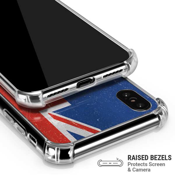 New Zealand Flag Distressed iPhone X/XS Clear Case