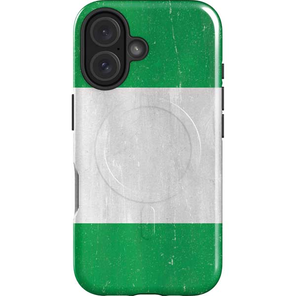 Nigeria Flag Distressed iPhone 16 Magsafe Impact Case