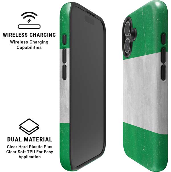 Nigeria Flag Distressed iPhone 16 Magsafe Impact Case