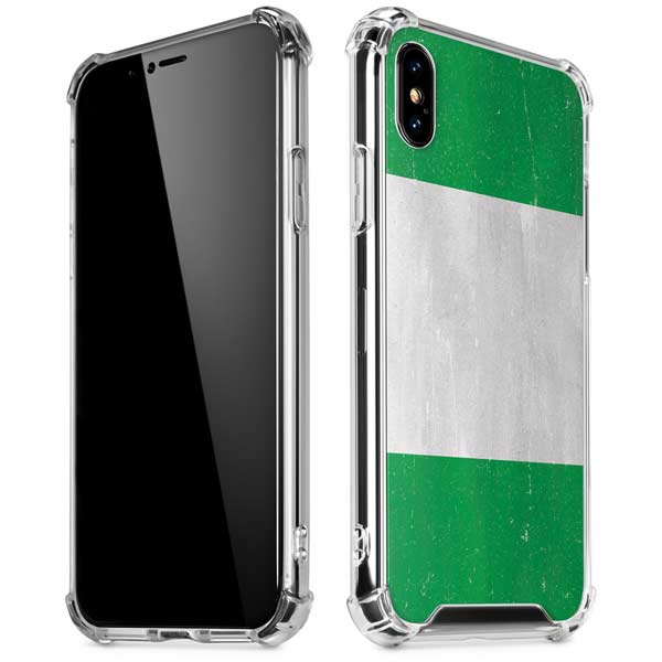 Nigeria Flag Distressed iPhone X/XS Clear Case