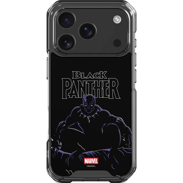 Marvel Black Panther Night Time Watch iPhone 17 Pro Clear Case
