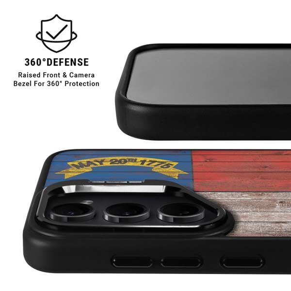 North Carolina Flag Dark Wood Galaxy S26 Ultra Kickstand Case