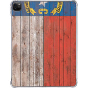 North Carolina Flag Dark Wood iPad Pro 11in (2024) Clear Case