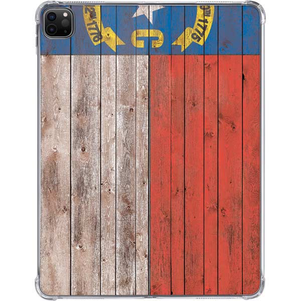 North Carolina Flag Dark Wood iPad Pro 11in (2024) Clear Case