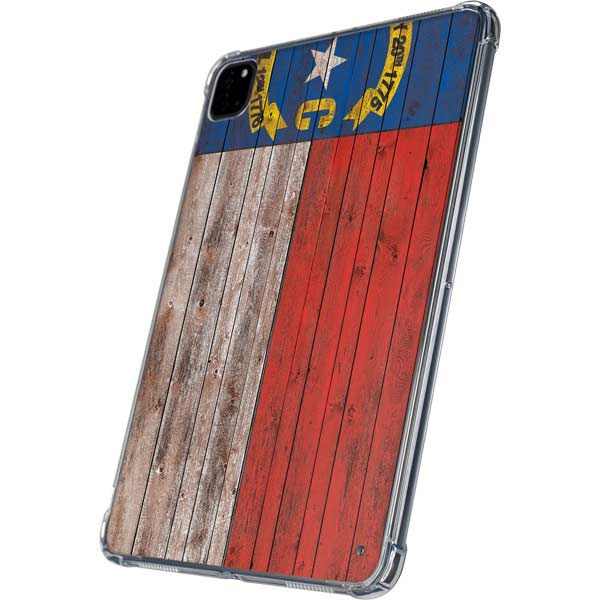 North Carolina Flag Dark Wood iPad Pro 11in (2024) Clear Case