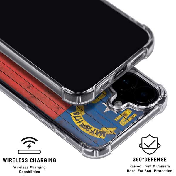 North Carolina Flag Dark Wood iPhone 17 MagSafe Case
