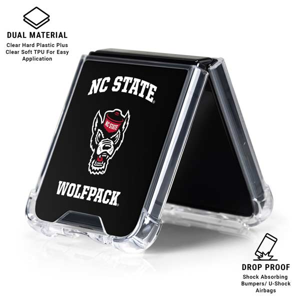 North Carolina State University NC Wolfpack Galaxy Z Flip7 Clear Case