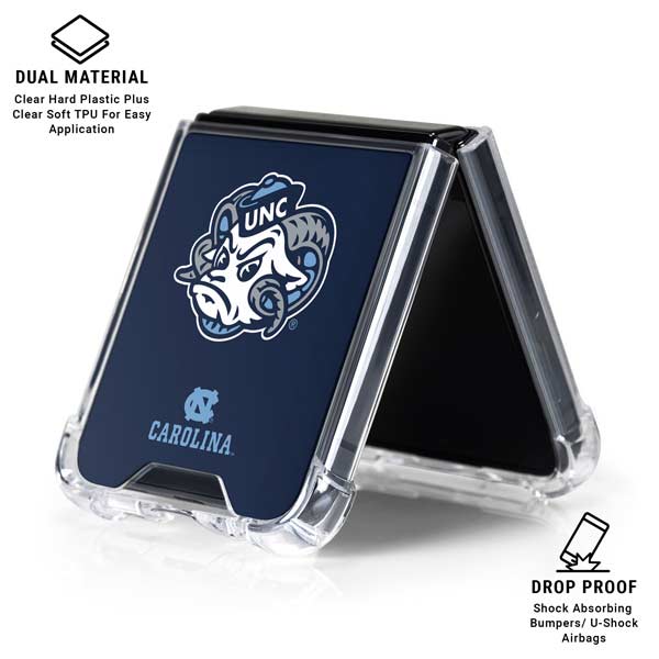 University of North Carolina Tar Heels Icon Galaxy Z Flip7 Clear Case
